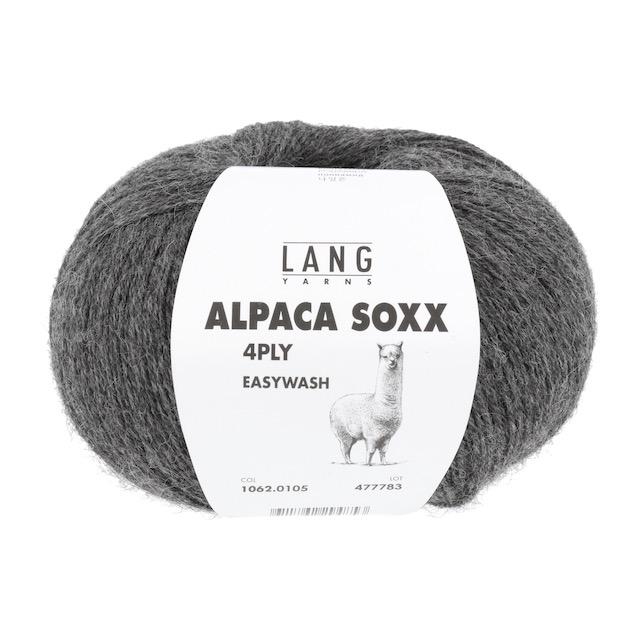 Alpaca Soxx 4-fach dunkelgrau mélange 100g 390m