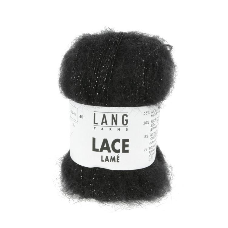 Lace Lamé Mohair schwarz silber Col104