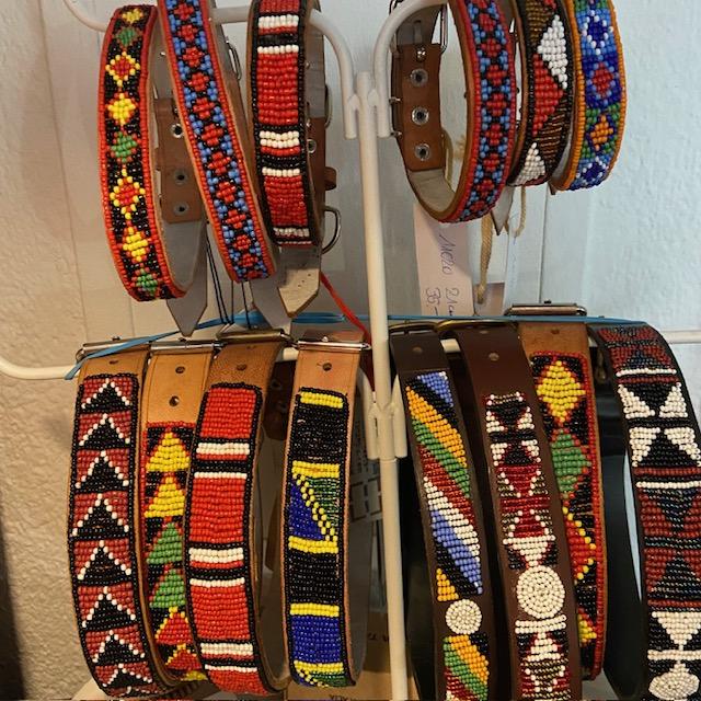 Hundehalsband bunte Perlen Massai-/African-Style