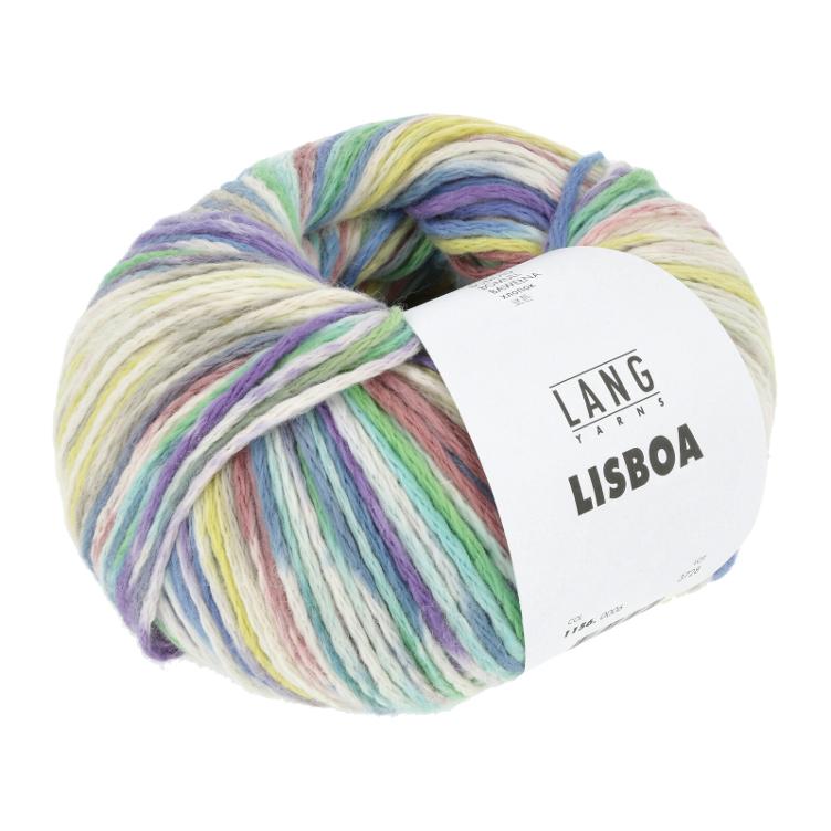 Lisboa Baumwolle gelb-blau-gruen-violett 100g Col06