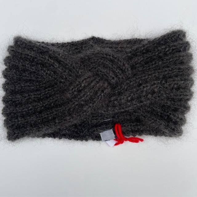 Stirnband gezopft Handgestrickt, Merino/Mohair
