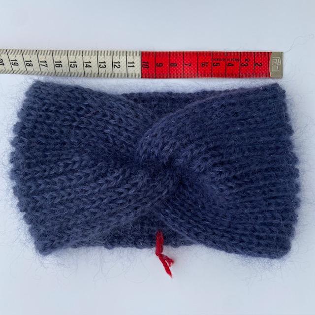 Stirnband handgestrickt Merino/Mohairsilk wenig Lurex gekreuzt - 1