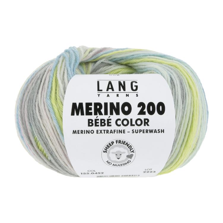 Merino 200 Bebe Color Linde/Blau/Grau/ecru Col452 50g 203m