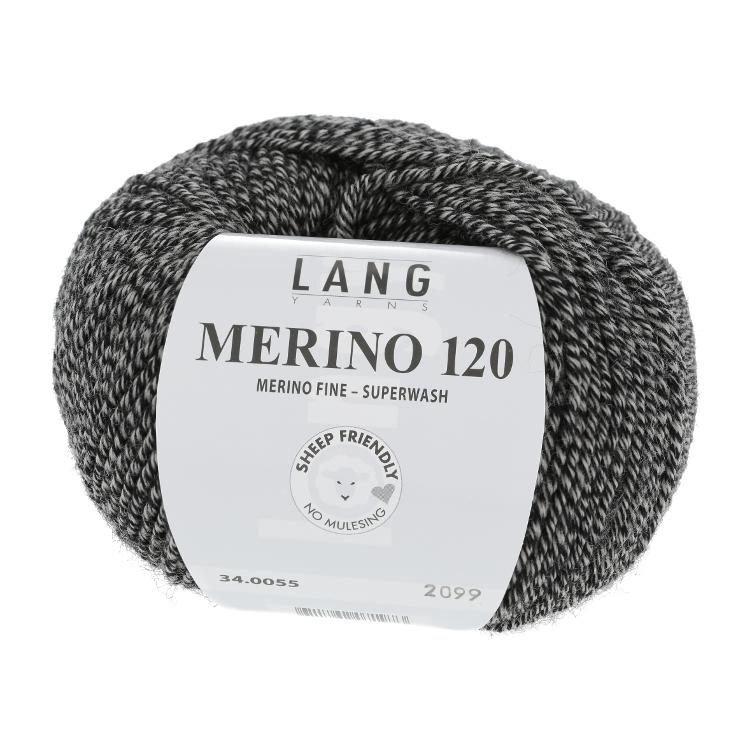 Merino 120 schwarz/beige 50g 120m Col 55