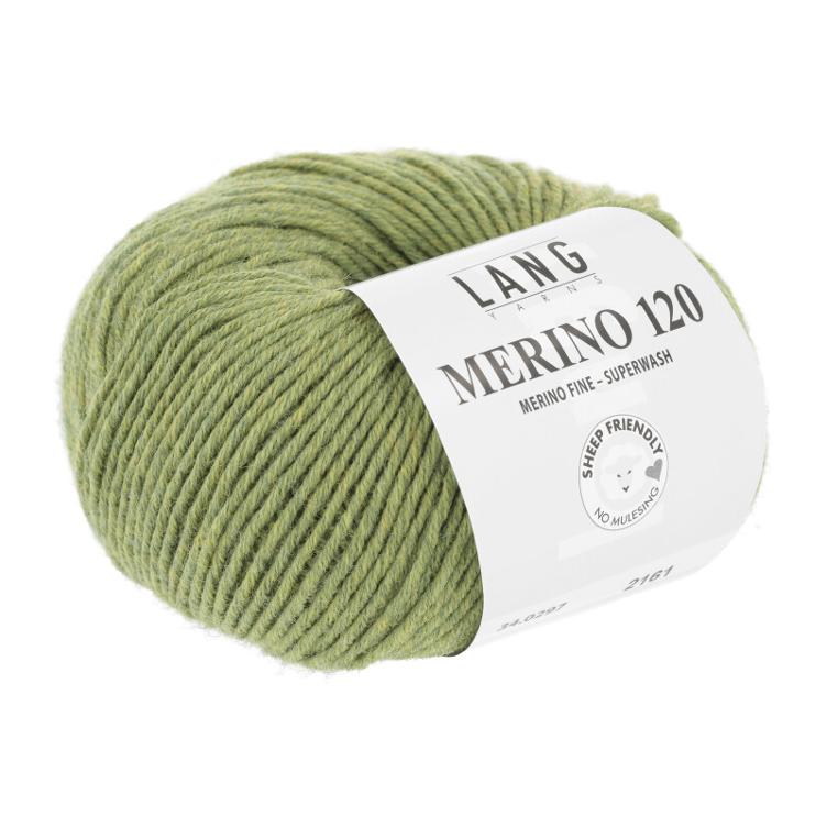 Merino 120, 50g 120m Col297 helleres Grün melange