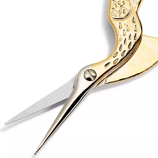Handarbeitsschere Storch/Kranich 9cm vergoldet - 0