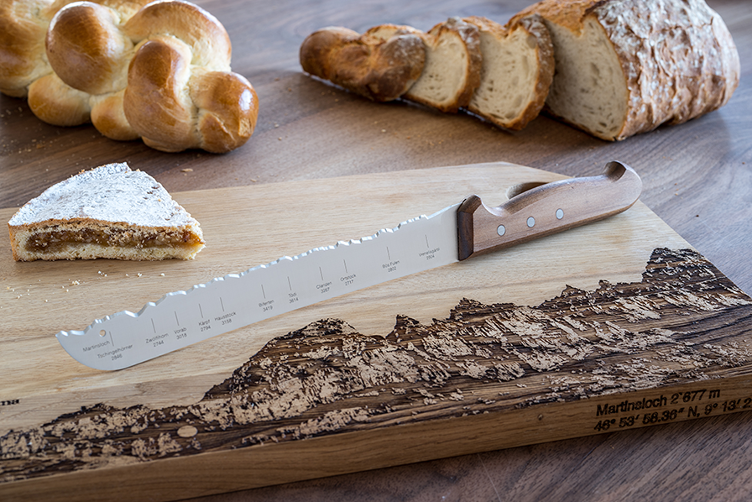 Panoramaknife Brotmesser mit Nussbaum Holzgriff - 3