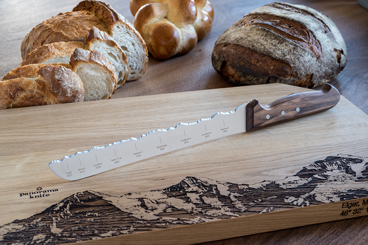 Panoramaknife Brotmesser mit Nussbaum Holzgriff - 6