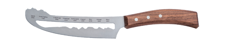 Panoramaknife Käsemesser mit Nussbaum Holzgriff