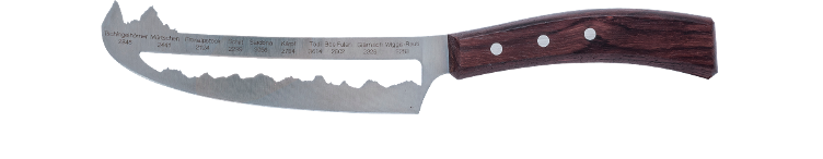 Panoramaknife Käsemesser mit Nussbaum Holzgriff - 1