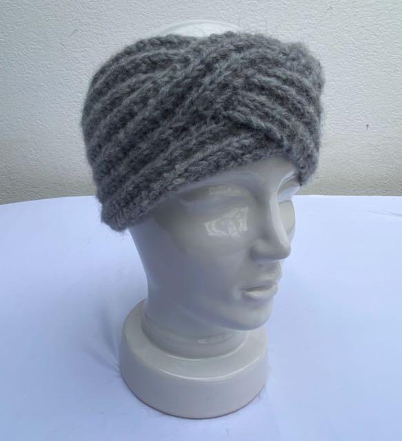 Stirnband Handgestrickt 3fach gekreuzt Merino/Alpaca