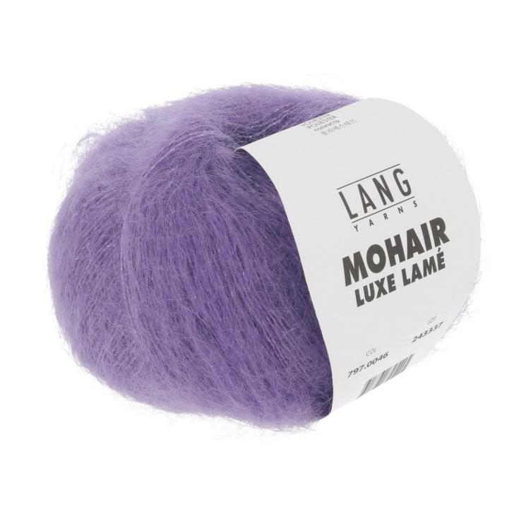 Mohair Luxe Lame silber flieder 25g Col46