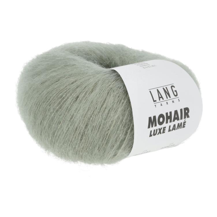 Mohair Luxe Lame silber resedagrün 25g Col192