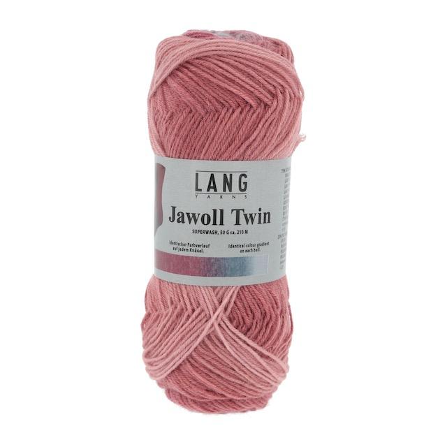 Jawoll Twin Sockenwolle melone/hellgrau 50g Col503 - 0