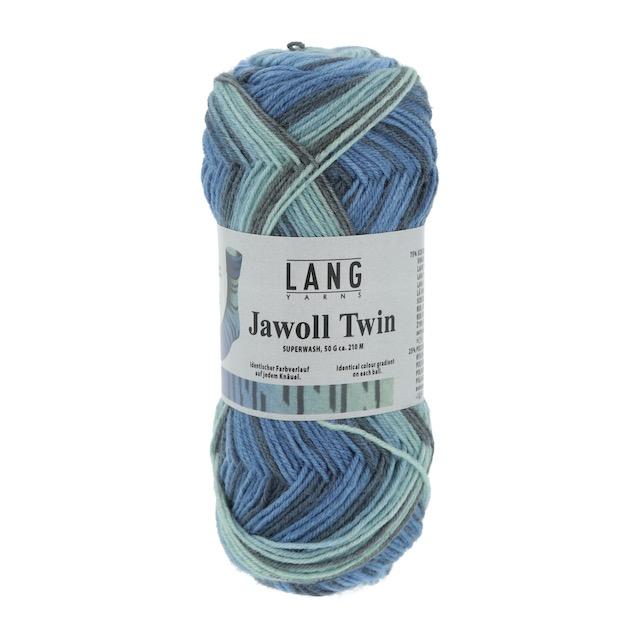 Jawoll Twin Sockenwolle blau/mint 50g 210g Col514 - 0