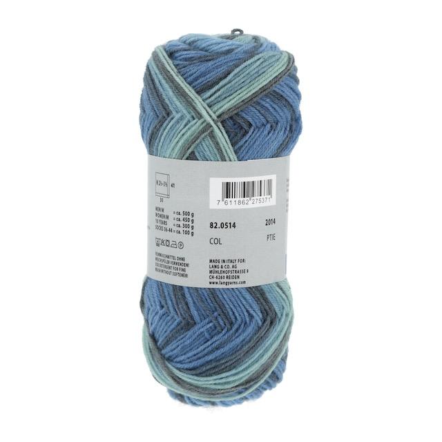 Jawoll Twin Sockenwolle blau/mint 50g 210g Col514 - 1