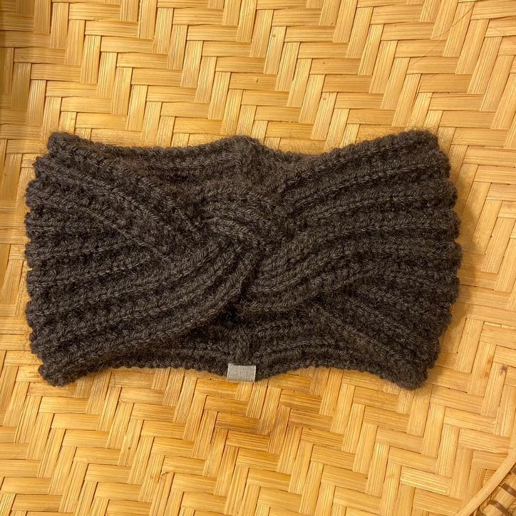 Stirnband Handgestrickt, 3fach gezopft, Munja/Lace (Merino/MohairSeide) - 2
