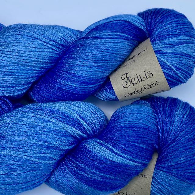 Feilis Merino Seide palace blue 125g/400m handgefärbt Col F1105