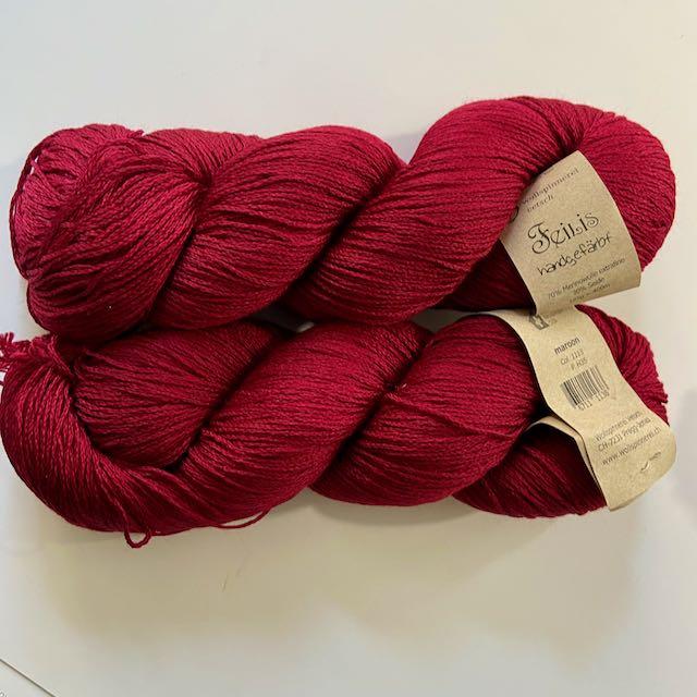 Feilis Merino Seide marroon 125g/400m handgefärbt Col F1113