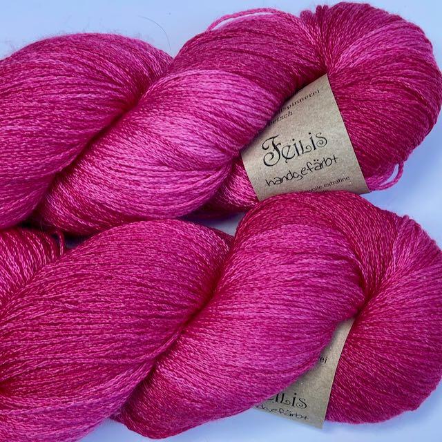 Feilis Merino Seide pinklove 125g/400m handgefärbt Col F1120
