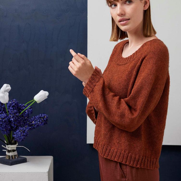 Strickset Top-Down Pullover Linde aus Vaya